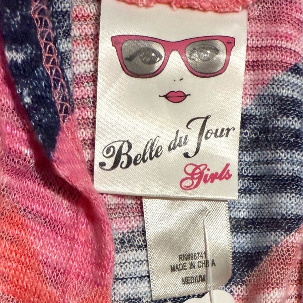 Girls Belle Du Jour Pink and Navy Chevron Knit - Picture 4 of 4